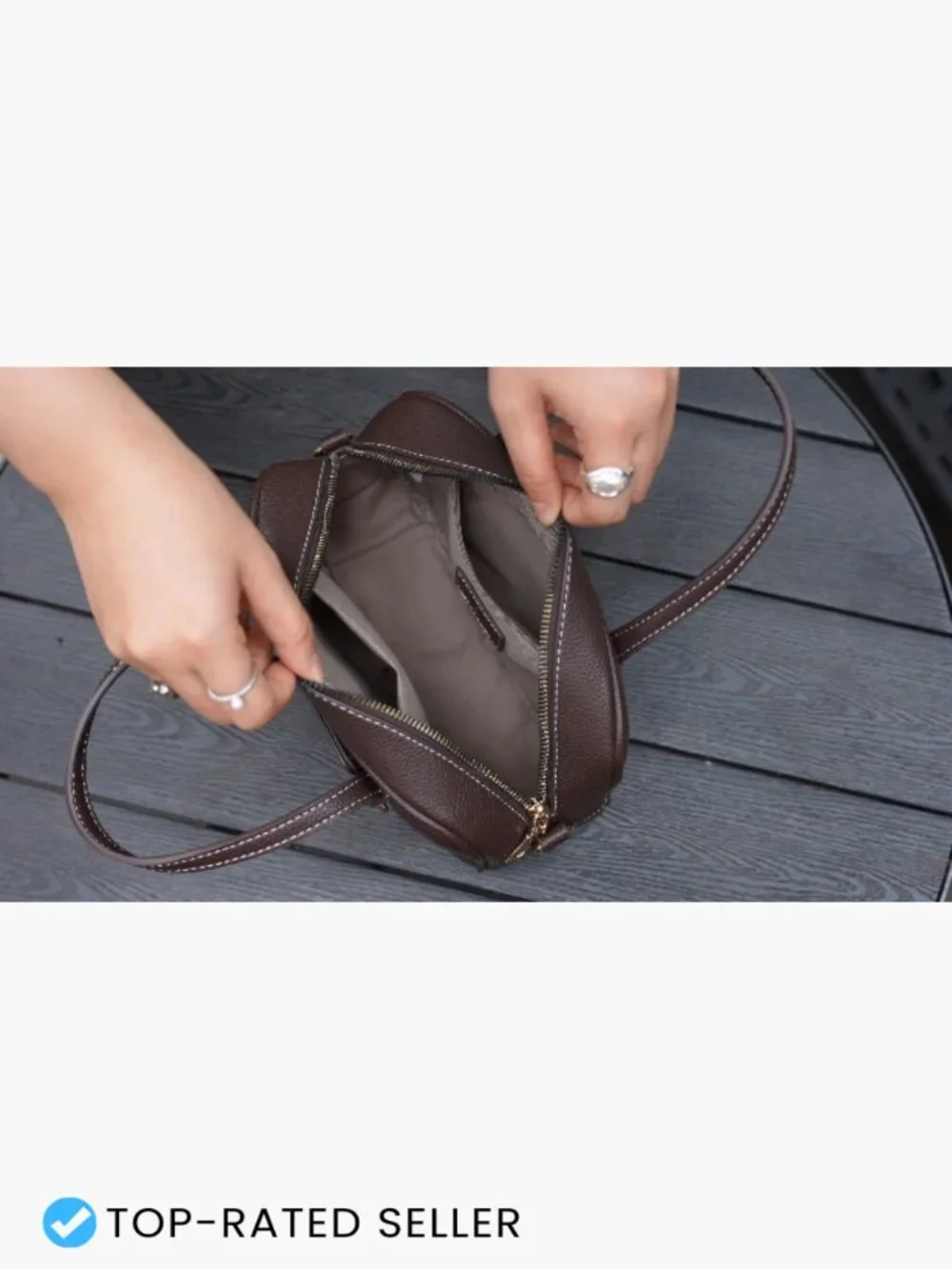 Small Crossbody Bag with Top Handle Adjustable Strap Lightweight Vegan Leather
